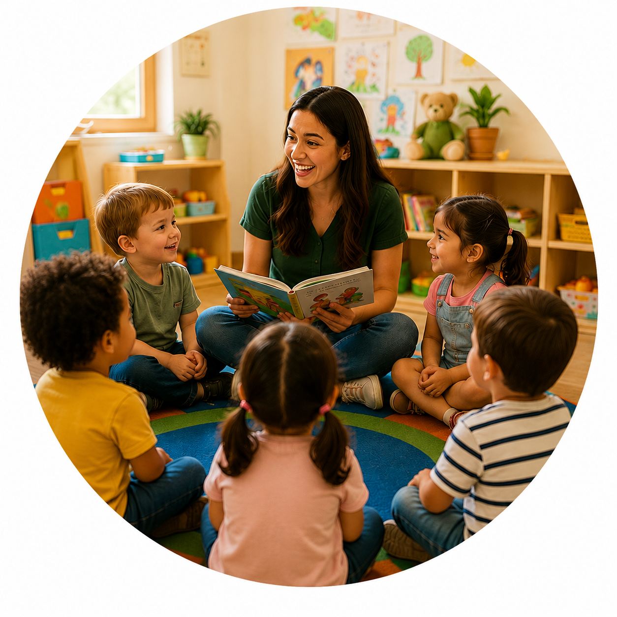 Kids sitting in a circle