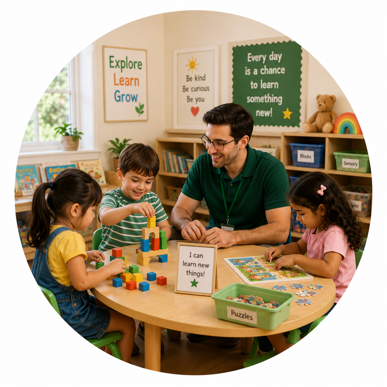 Child playing with blocks